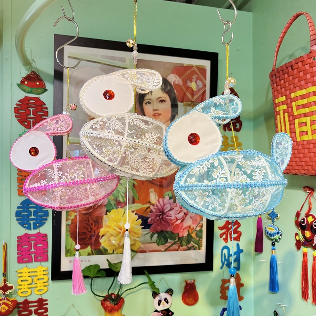 月うさぎのランタン/レース/3色