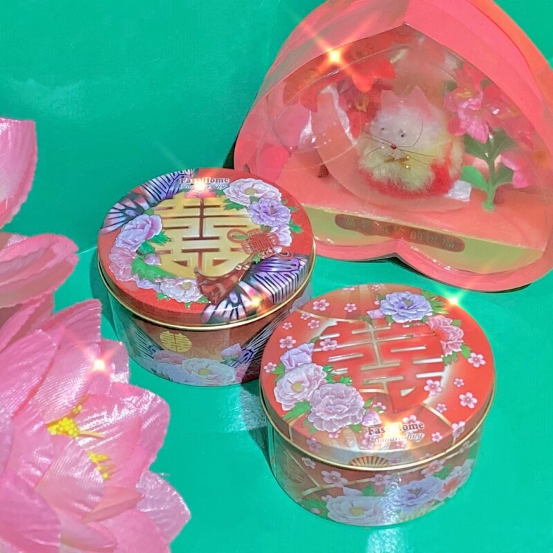 ダブルハピネス♡ティン缶BOX/牡丹２種
