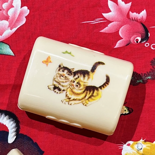 80s猫ちゃん石鹸ケース/再入荷