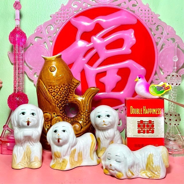 80sヴィンテージ陶磁器わんこ