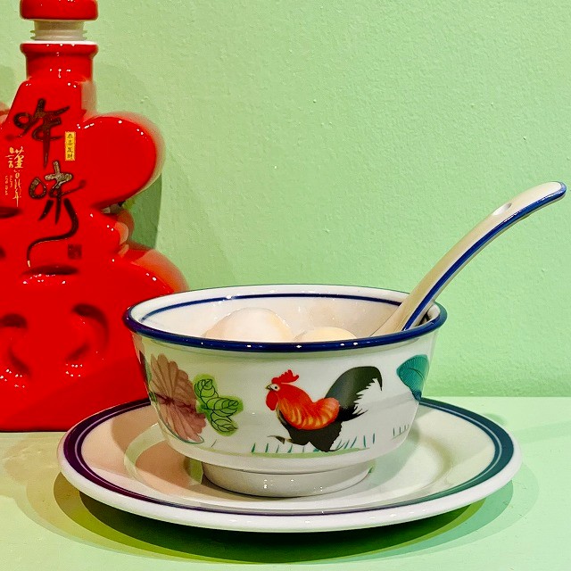 アジア飯定番☆おんどり柄のボウル/プレート/れんげ3点セット